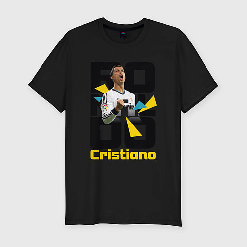 Мужская slim-футболка Ronaldo Funs / Черный – фото 1
