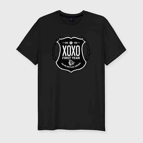 Мужская slim-футболка EXO XOXO / Черный – фото 1