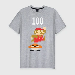 Футболка slim-fit Mario: 100 coins, цвет: меланж