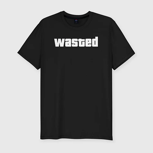Мужская slim-футболка Wasted / Черный – фото 1