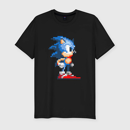 Мужская slim-футболка Sonic / Черный – фото 1