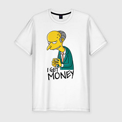 Футболка slim-fit Mr. Burns: I get money, цвет: белый