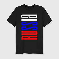 Футболка slim-fit Russia Tricolor, цвет: черный