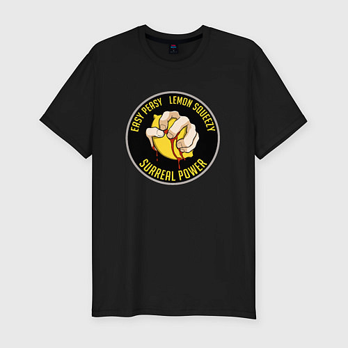 Мужская slim-футболка Easy peasy lemon squezy / Черный – фото 1
