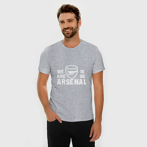 Мужская slim-футболка We are Arsenal 1886 / Меланж – фото 3