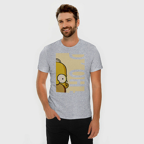 Мужская slim-футболка Homer Doh! / Меланж – фото 3