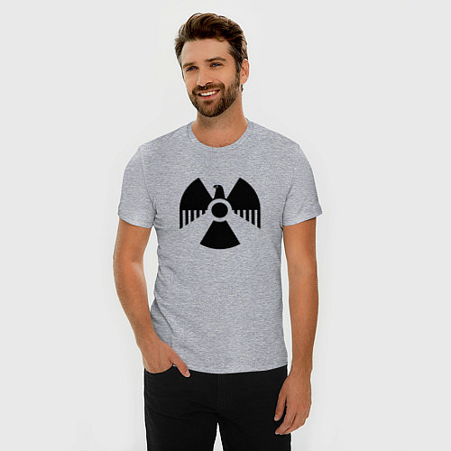 Мужская slim-футболка Радиоактивность / Меланж – фото 3