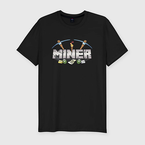 Мужская slim-футболка Miner / Черный – фото 1