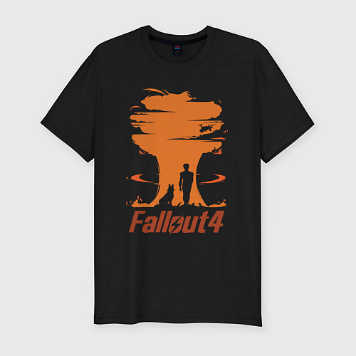 Мужская slim-футболка Fallout 4: Atomic Bomb / Черный – фото 1