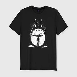 Мужская slim-футболка Totoro in rain