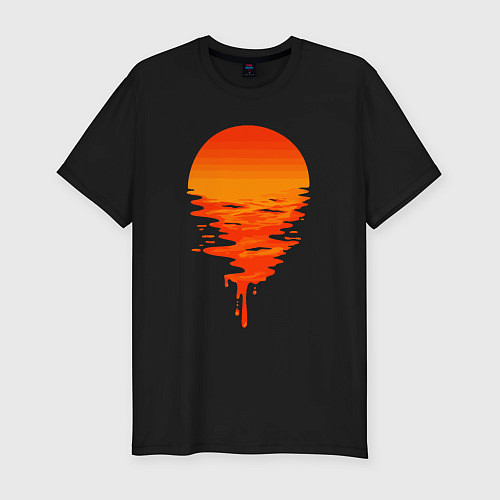 Мужская slim-футболка Sunset / Черный – фото 1