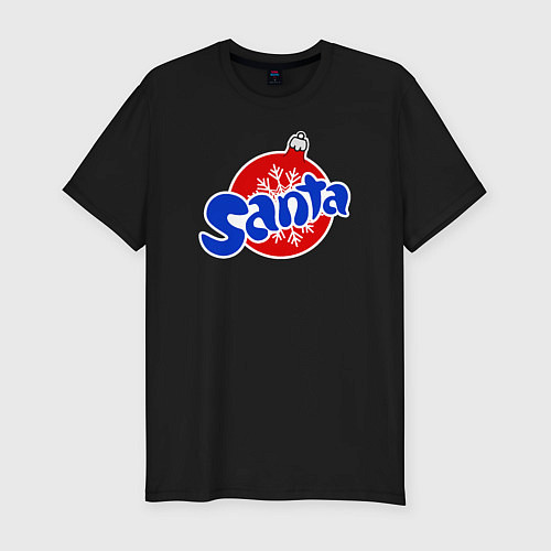 Мужская slim-футболка Santa / Черный – фото 1