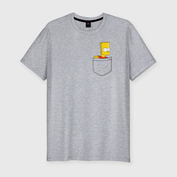 Мужская slim-футболка Карманный Барт