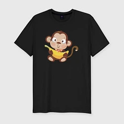 Мужская slim-футболка Обезьянка с бананом