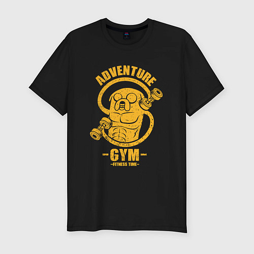 Мужская slim-футболка Adventure Gym / Черный – фото 1
