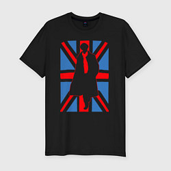 Мужская slim-футболка Sherlock Holmes Union Jack
