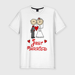 Мужская slim-футболка Just married