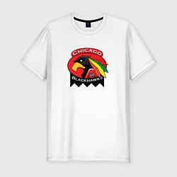 Мужская slim-футболка Chicago Blackhawks Hockey