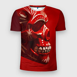 Футболка спортивная мужская Красный череп, цвет: 3D-принт