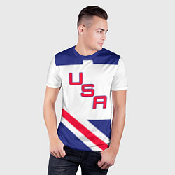 Футболка спортивная мужская Сборная USA: домашняя форма, цвет: 3D-принт — фото 2