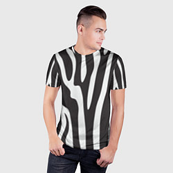 Футболка спортивная мужская Шкура зебры, цвет: 3D-принт — фото 2