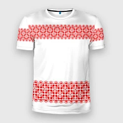 Мужская спорт-футболка Славянский орнамент (на белом)