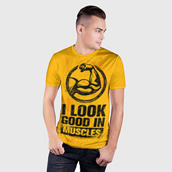 Футболка спортивная мужская I look good in muscles, цвет: 3D-принт — фото 2