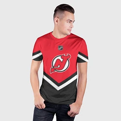Футболка спортивная мужская NHL: New Jersey Devils, цвет: 3D-принт — фото 2