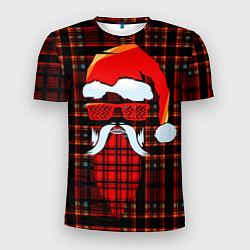 Футболка спортивная мужская Санта Клаус хипстер, цвет: 3D-принт