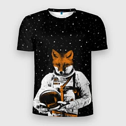 Мужская спорт-футболка Лис космонавт