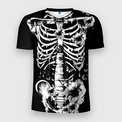 Мужская спорт-футболка Floral Skeleton