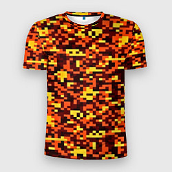 Мужская спорт-футболка Камуфляж пиксельный: оранжевый/желтый
