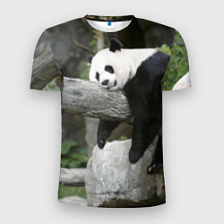 Футболка спортивная мужская Большая уставшая панда, цвет: 3D-принт