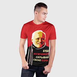 Футболка спортивная мужская Будь мужчиной, скрывай боль!, цвет: 3D-принт — фото 2