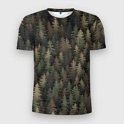 Мужская спорт-футболка Лесной камуфляж