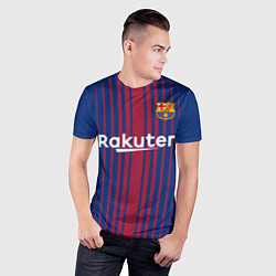 Футболка спортивная мужская FCB Barcelona: Rakuten, цвет: 3D-принт — фото 2