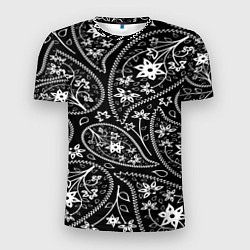 Мужская спорт-футболка Black cucumber pattern