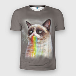 Футболка спортивная мужская Grumpy Cat, цвет: 3D-принт
