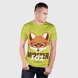 Футболка спортивная мужская Hipster Fox, цвет: 3D-принт — фото 2