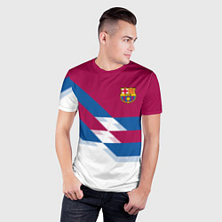 Футболка спортивная мужская Barcelona FC: White style, цвет: 3D-принт — фото 2