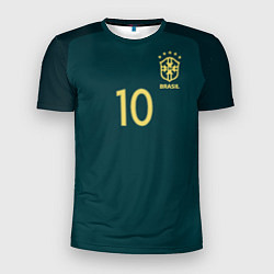 Футболка спортивная мужская Сборная Бразилии: Неймар ЧМ-2018 альтернатива, цвет: 3D-принт