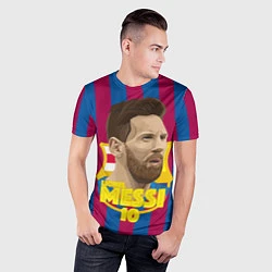 Футболка спортивная мужская FCB Lionel Messi, цвет: 3D-принт — фото 2