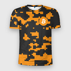 Мужская спорт-футболка Bitcoin: Orange Camo