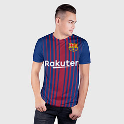 Футболка спортивная мужская FC Barcelona: Iniesta 17/18, цвет: 3D-принт — фото 2