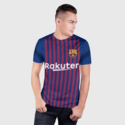 Футболка спортивная мужская FC Barcelona: Messi Home 18/19, цвет: 3D-принт — фото 2