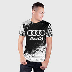 Футболка спортивная мужская Audi: Black Spray, цвет: 3D-принт — фото 2