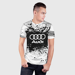 Футболка спортивная мужская Audi: Black Spray, цвет: 3D-принт — фото 2
