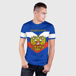 Футболка спортивная мужская Россия: Триколор, цвет: 3D-принт — фото 2
