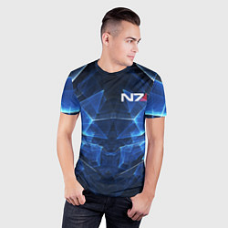 Футболка спортивная мужская Mass Effect: Blue Armor N7, цвет: 3D-принт — фото 2