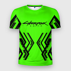 Мужская спорт-футболка Cyberpunk 2077: Acid Green